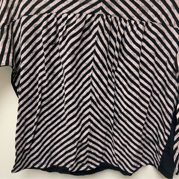 Anthropologie Pilar Black Striped Burnout Long Sleeve Top - Picture 8 of 12